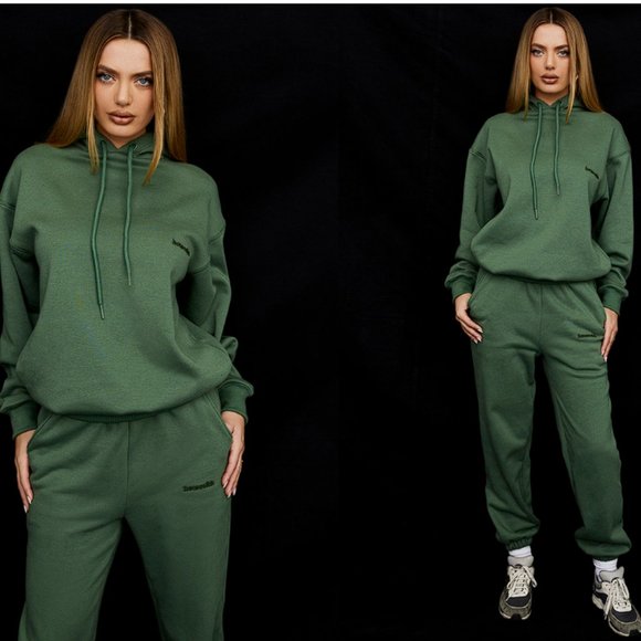 HOUSE OF CB 'Halo' Moss Oversized Hoodie NWOT - Picture 2 of 7